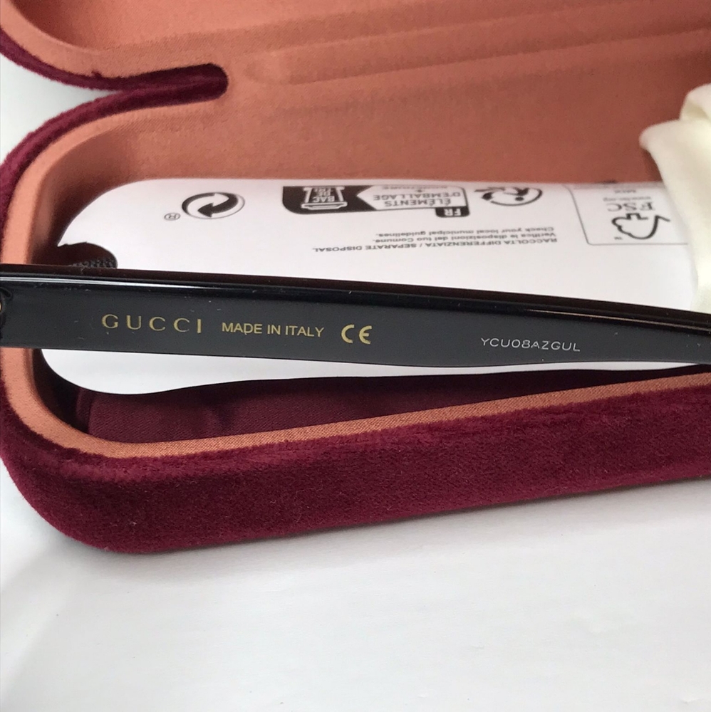 New- 💯 Original Gucci GG0325S W 001 Cat Eye Sunglasses - Picture 9 of 11